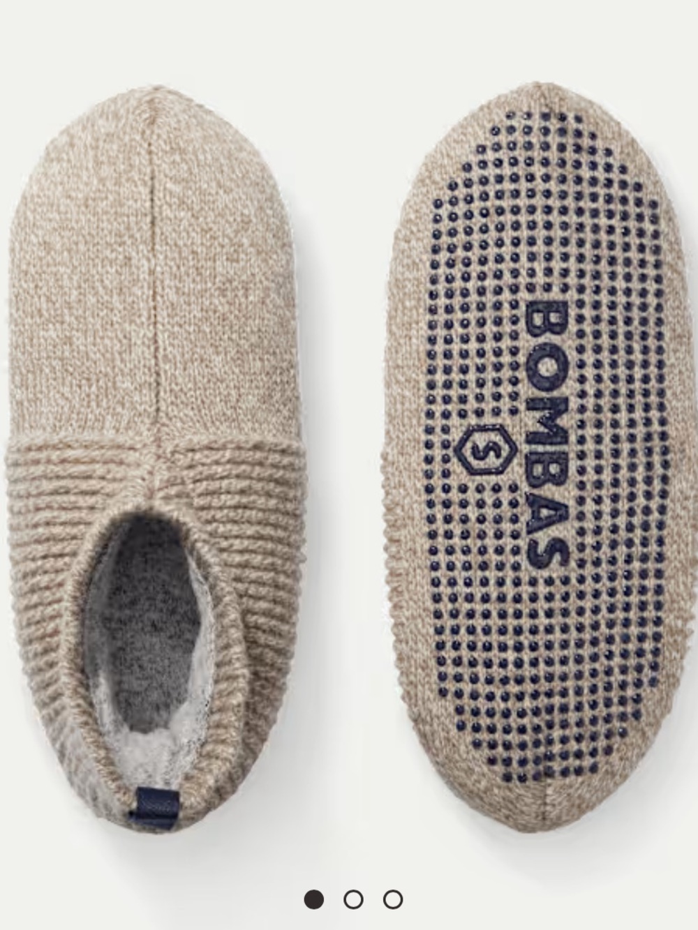 Bombas unisex gripper slippers Taupe color Large